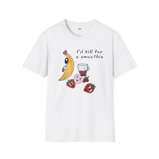 Smoothie Lover T-Shirt — "I'd Kill for a Smoothie" Cute Fruit Cartoon Tee