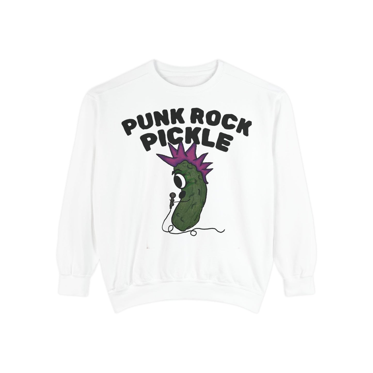 Punk Rock Pickle Sweatshirt — Funny Punk Pickle Graphic Crewneck